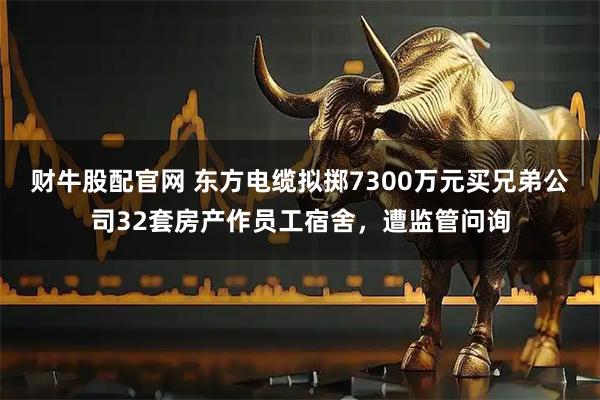 财牛股配官网 东方电缆拟掷7300万元买兄弟公司32套房产作员工宿舍，遭监管问询